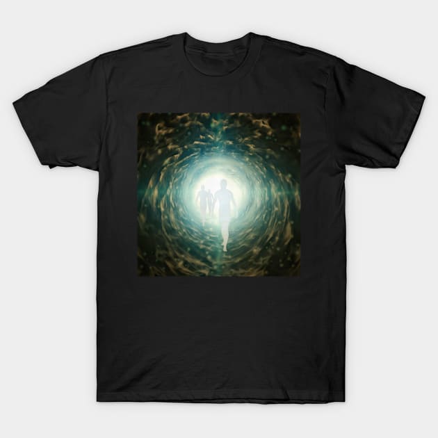 Human souls in a tunnel of light T-Shirt by rolffimages